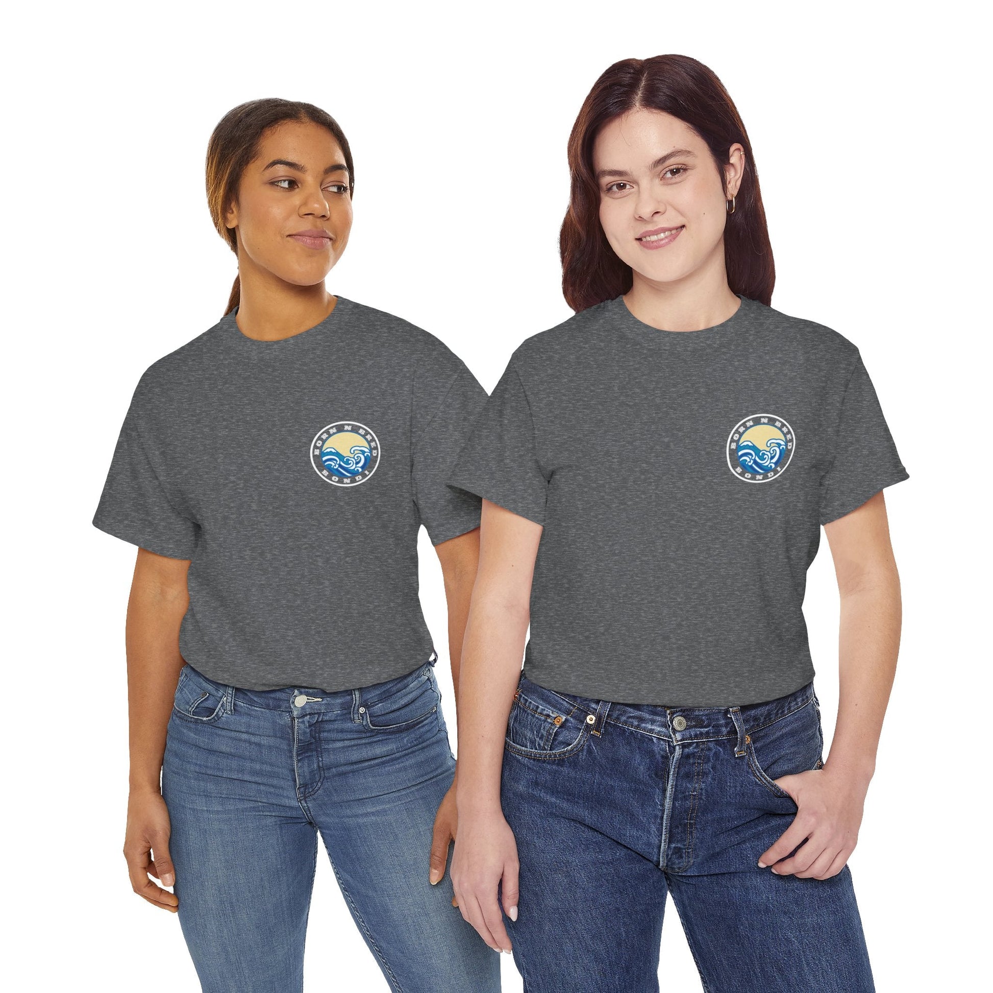 Heavy Cotton T-Shirt with free Canva custom designed logo front and back 