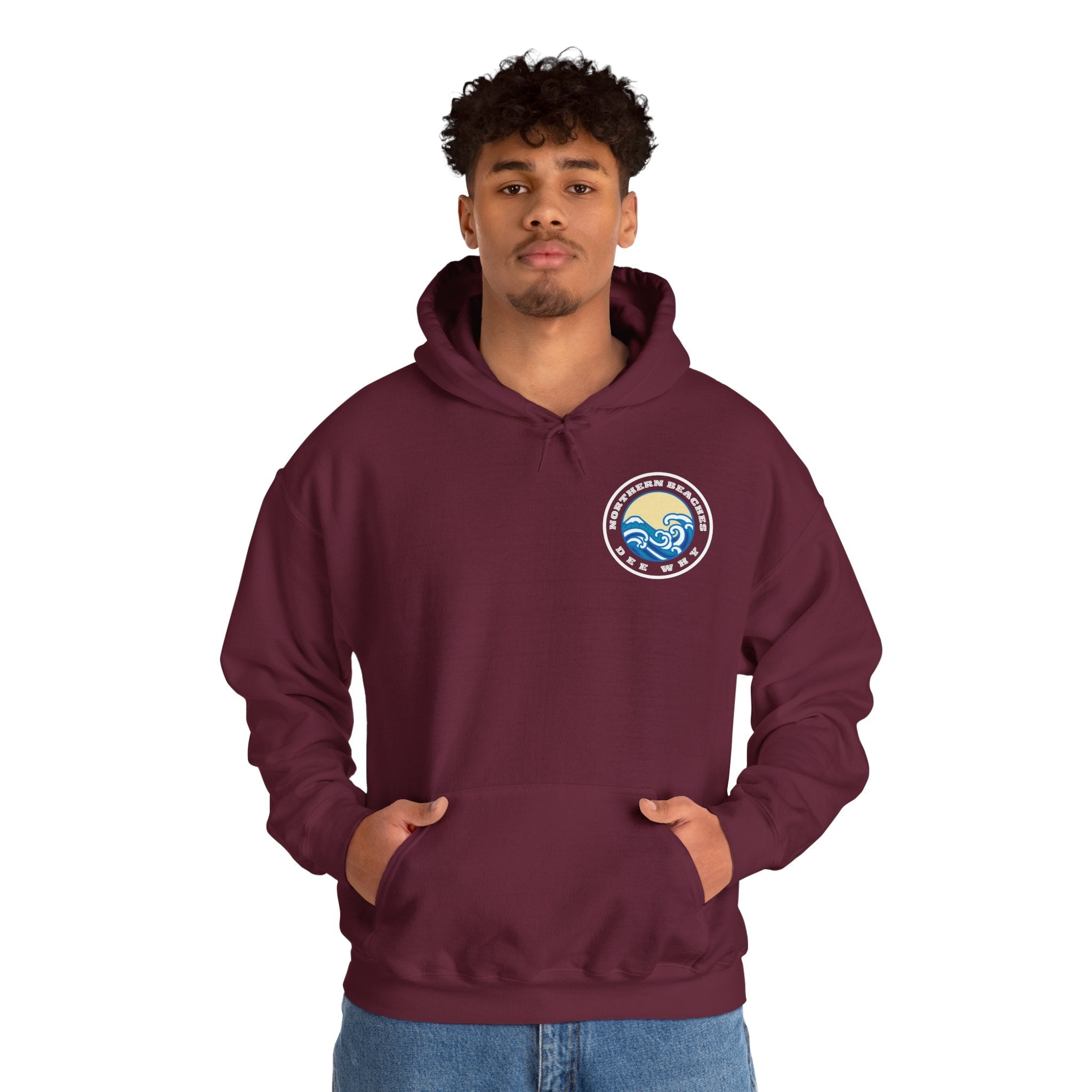 Hoodie custom logo front back Northern Beaches Dee Why 