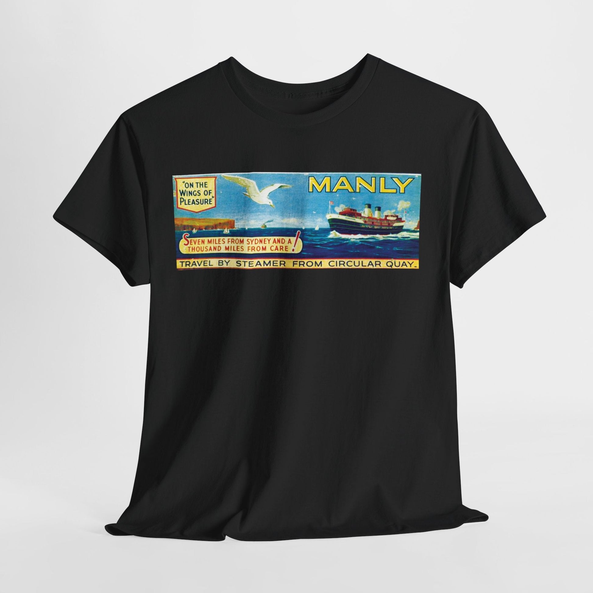 Vintage Travel Tee - Retro South Steyne Ferry Poster T-Shirt 