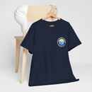 Heavy Cotton T-Shirt with free Canva custom designed logo front and back 