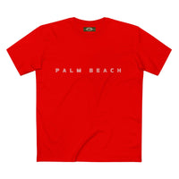 Palm Beach custom logo print Lost Manly label on Adult Staple Cotton T-Shirt Printify