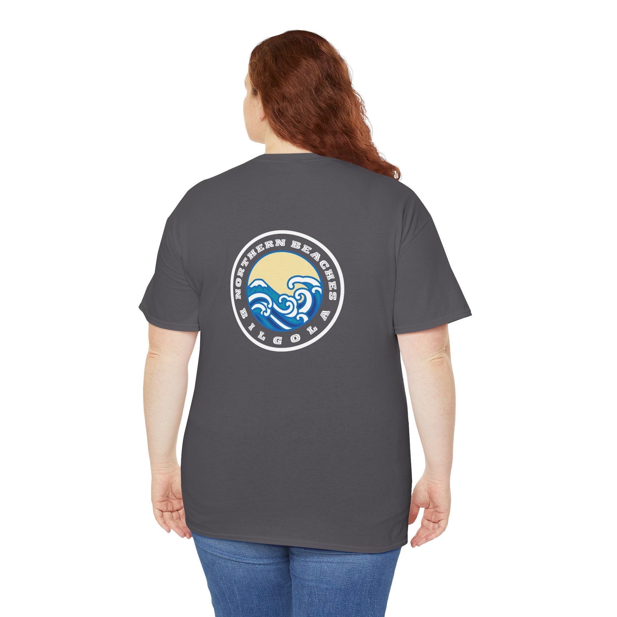 Heavy Cotton T-Shirt with free Canva custom designed logo front and back 