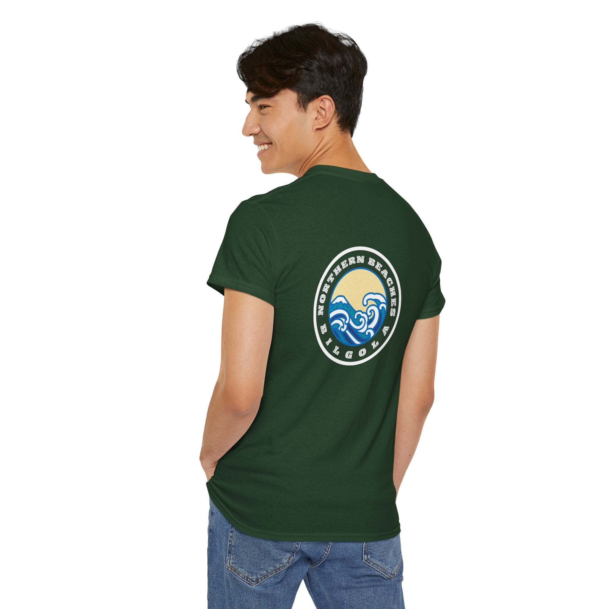 Heavy Cotton T-Shirt with free Canva custom designed logo front and back 