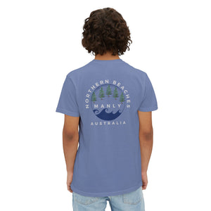 "The Westwood" Northern Beaches custom design front and back logo on Garment-Dyed Pocket T-Shirt for Nature Lovers Printify