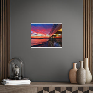 Sunset on the Manly Ferry Poster - For Australian Orders Nautical Wall Art, Coastal Decor, Beach House Print, Gift for Sailors, Age Spots Included 