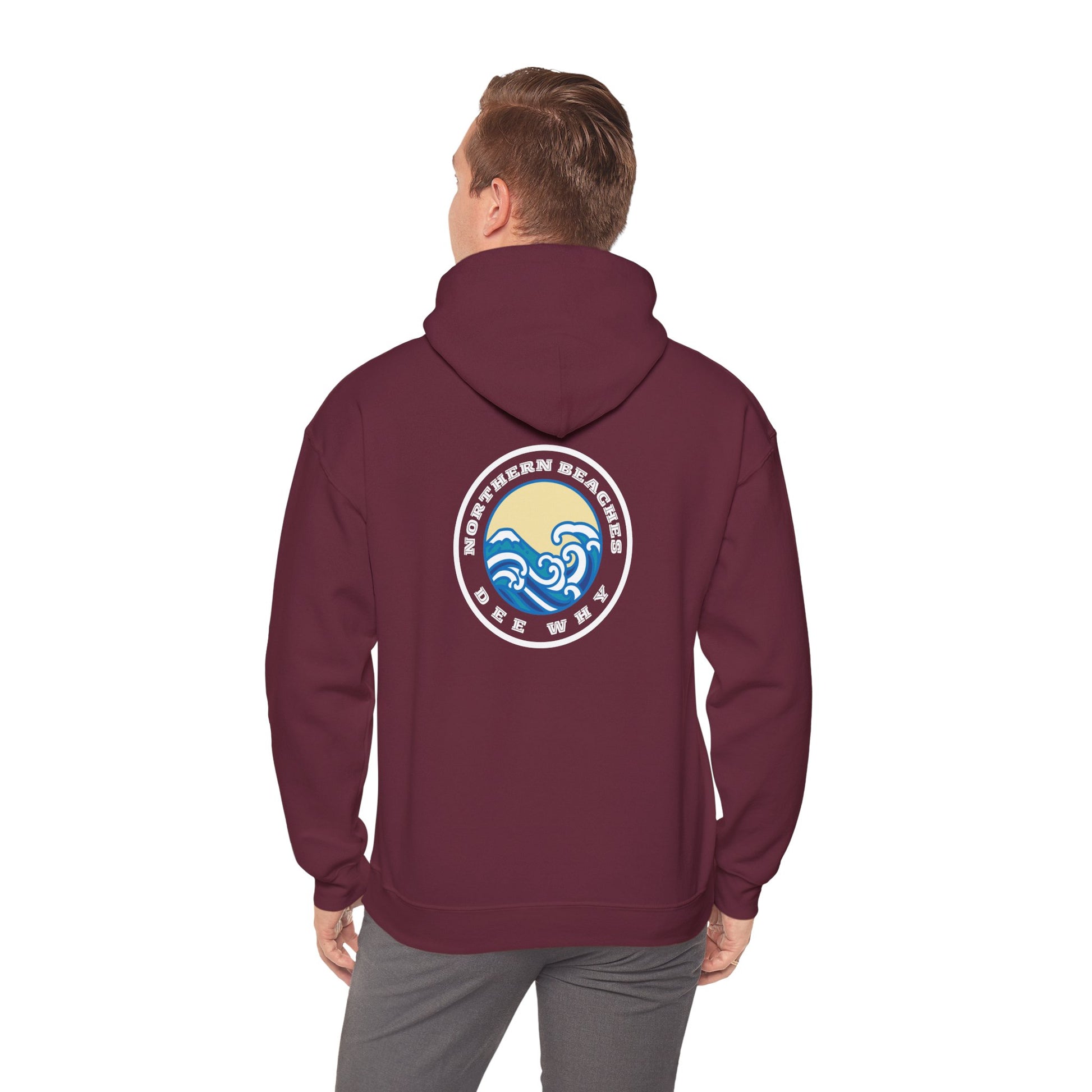 Lost Manly custom Northern Beaches Dee Why front and back logo edition Hoodie - Lost Manly Shop