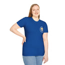 Collaroy custom logo front and sleeve. Lost Manly label. Unisex Soft style T-Shirt Printify