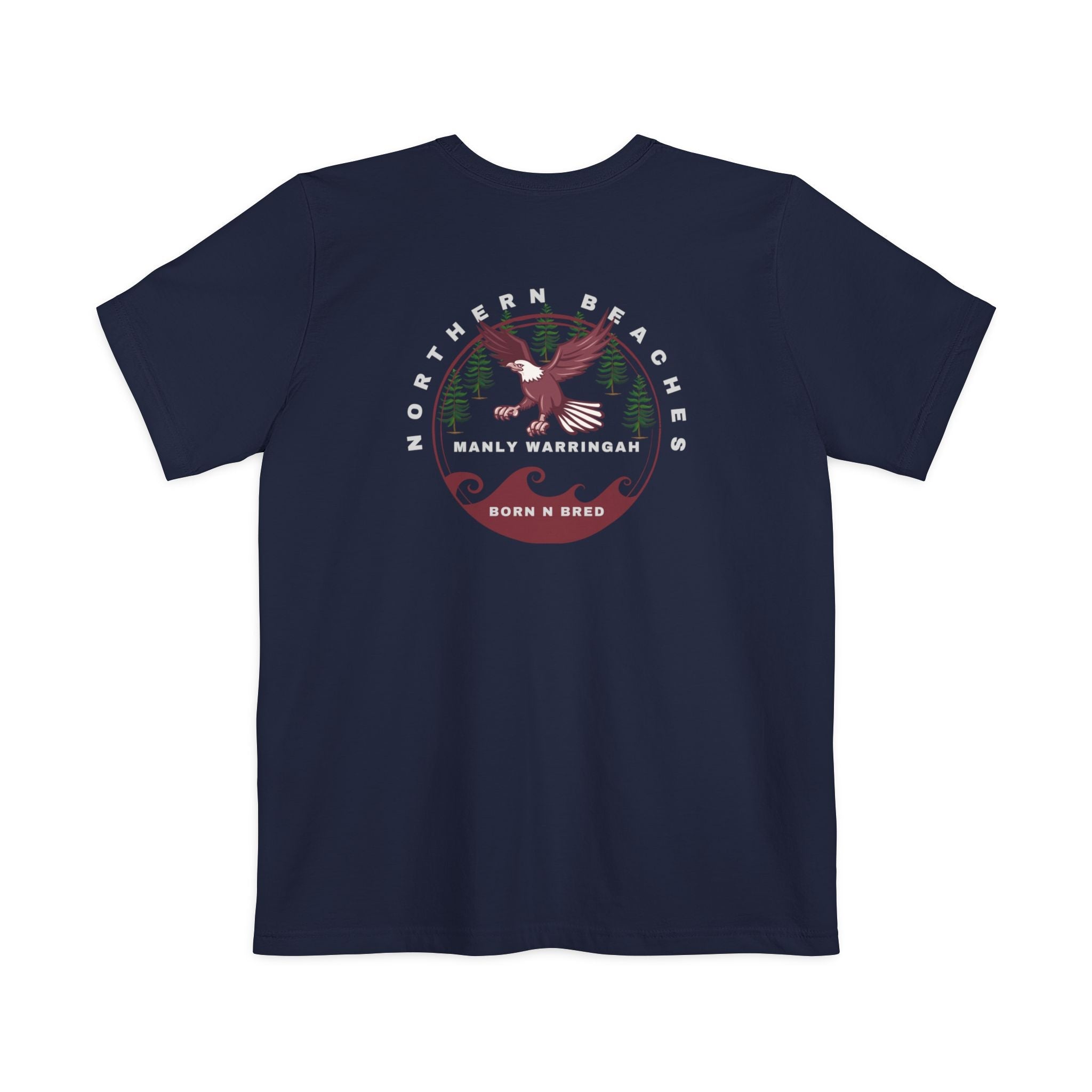Manly Warringah Born n Bred Unisex Pocket T-shirt Printify