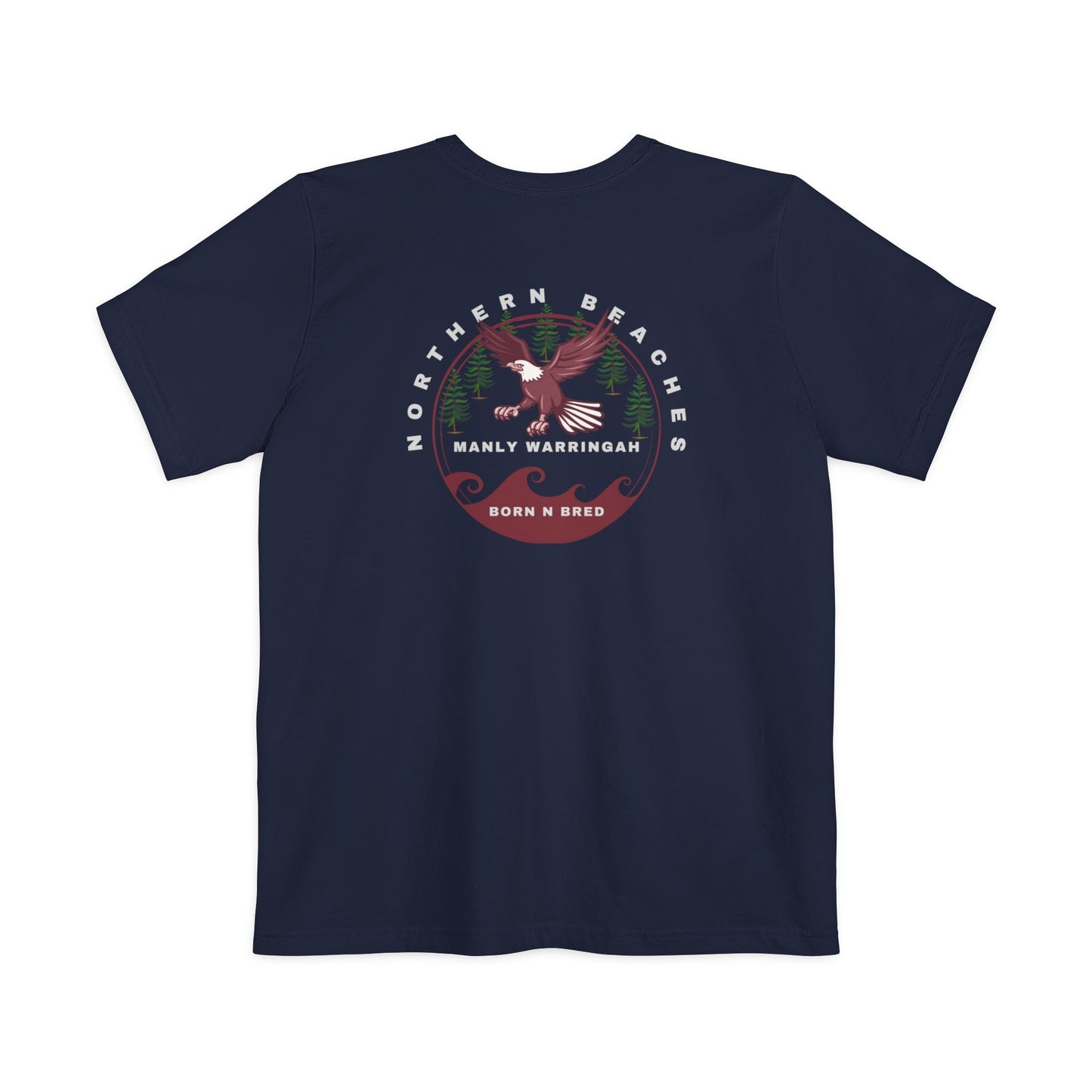 Manly Warringah Born n Bred Unisex Pocket T-shirt Printify