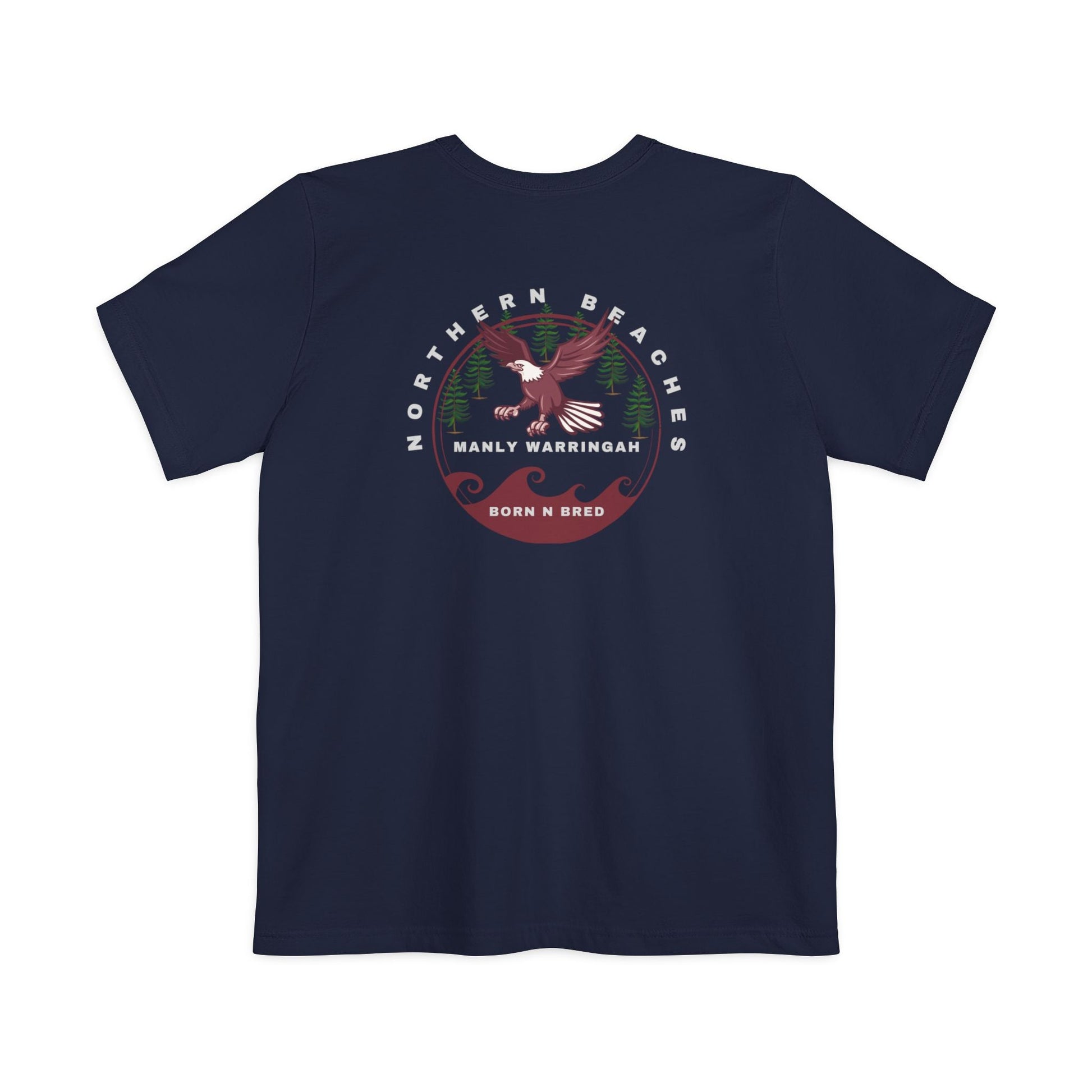 Manly Warringah Born n Bred Unisex Pocket T-shirt Printify