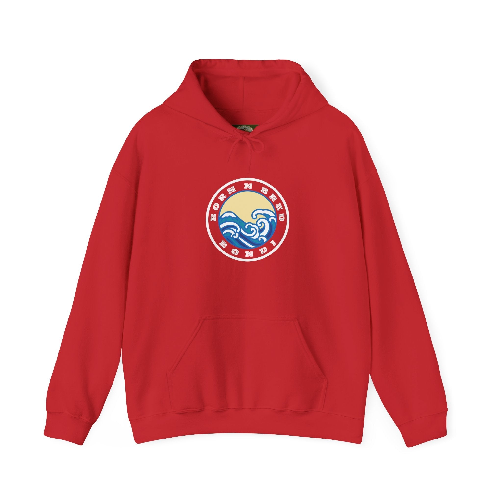 Hoodie with free Canva custom design logo front back Bondi bnb/Bilgola 
