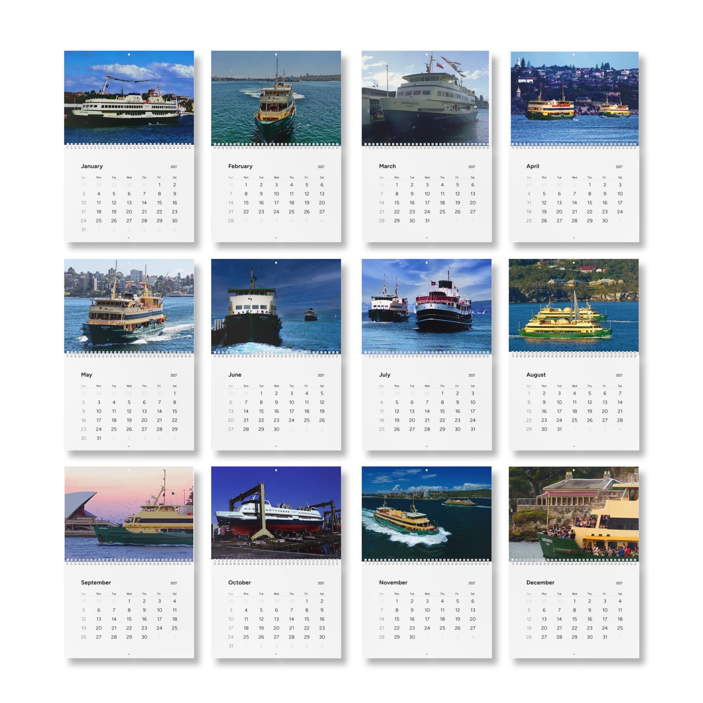 Seven Miles from Sydney – The Freshwater Ferries – MV Narrabeen 2027 Wall Calendar