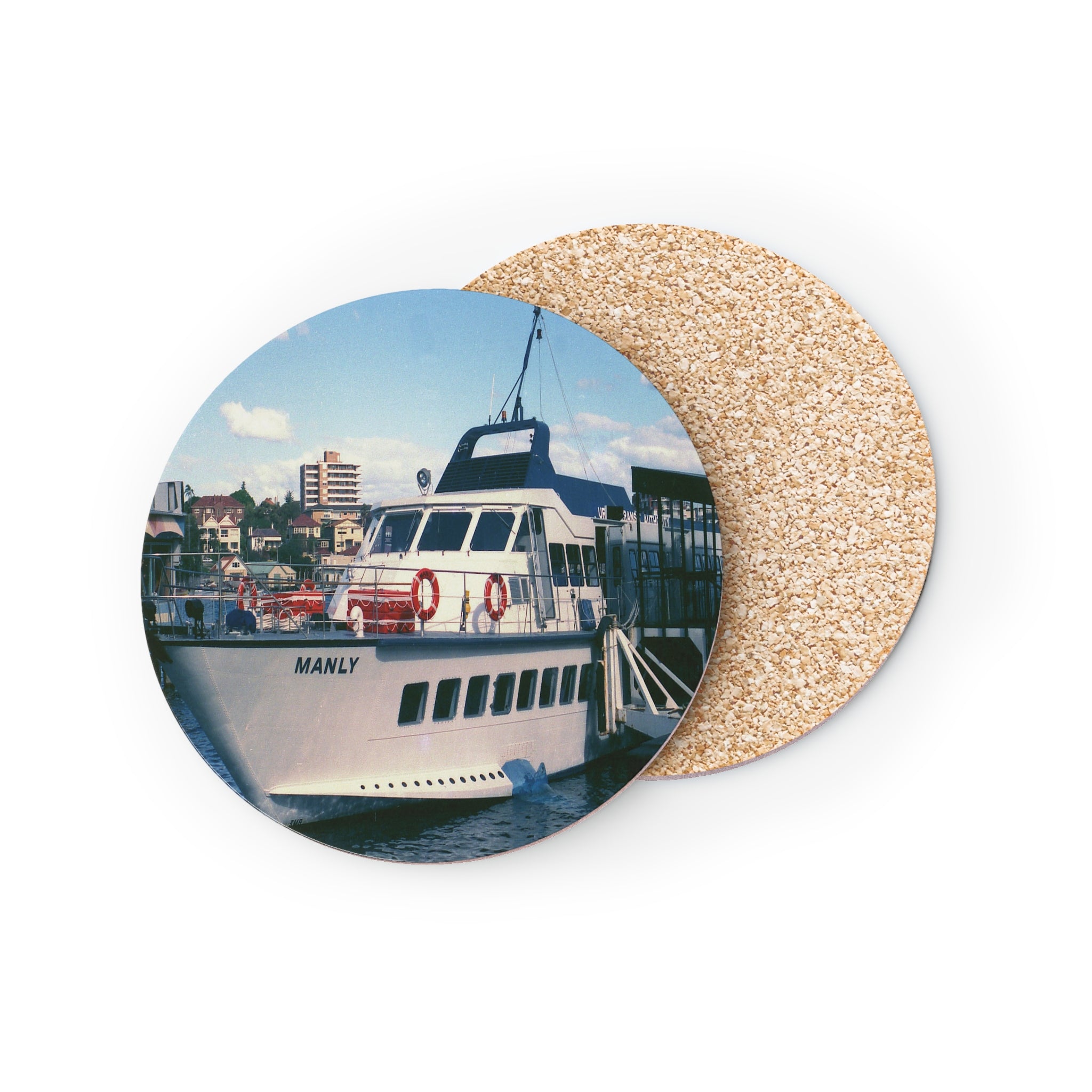 Cork Coasters - 'MANLY' Hydrofoil at Manly Wharf