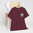 Heavy Cotton T-Shirt with free Canva custom designed logo front and back 