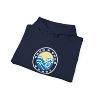 Hoodie with free Canva custom design logo front back Bondi bnb/Bilgola 