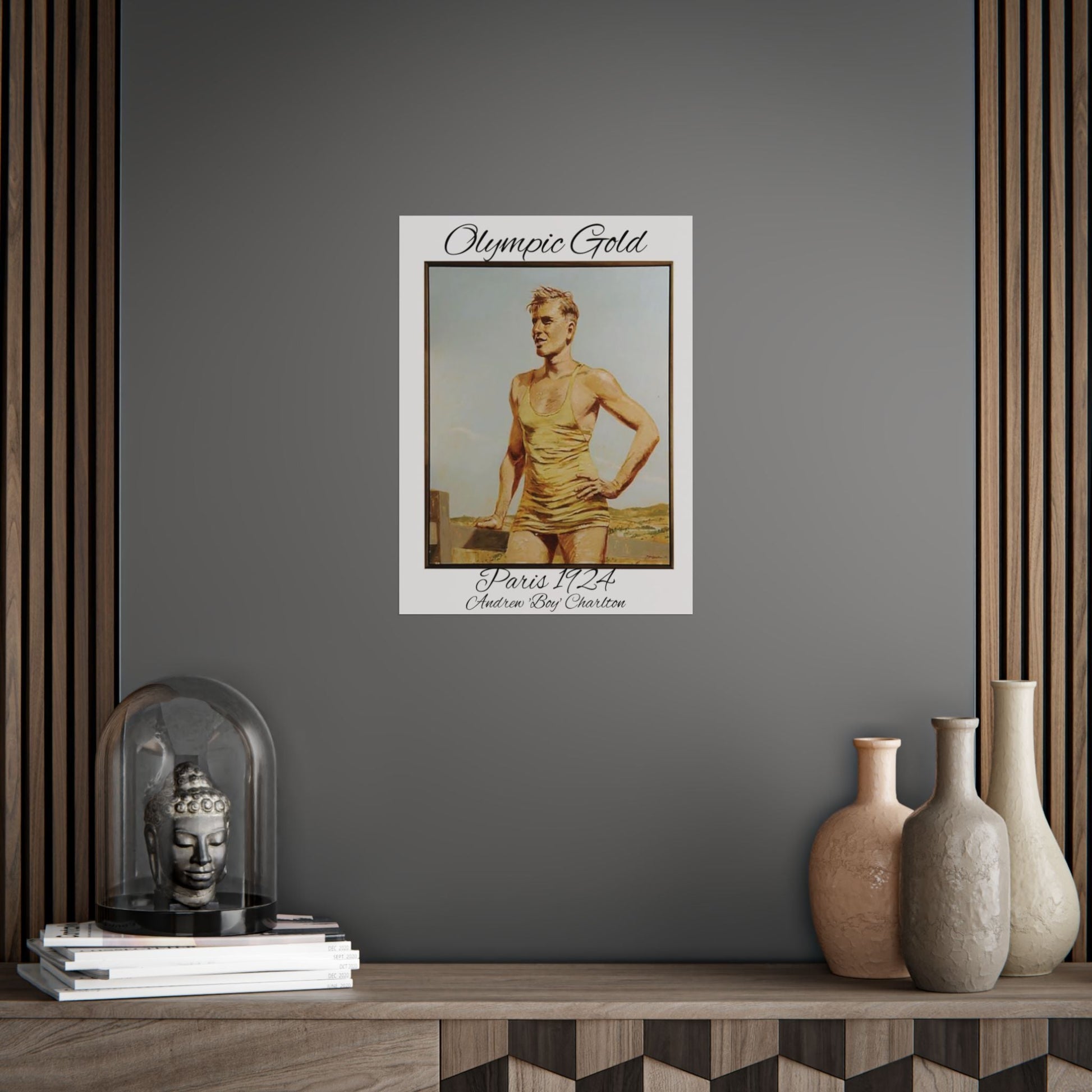 Lost Manly Customised Posters - Olympic Gold Paris 1924 Olympics Andrew "Boy" Charlton, brings home Olympic Gold to Manly 