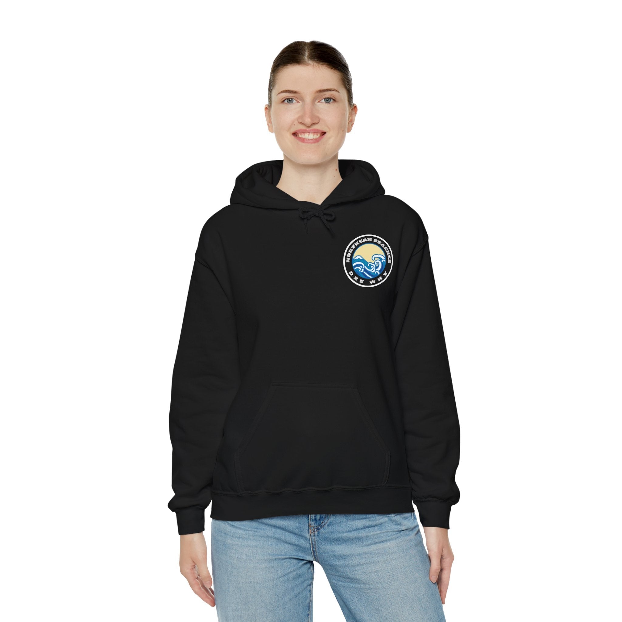 Hoodie custom logo front back Northern Beaches Dee Why 