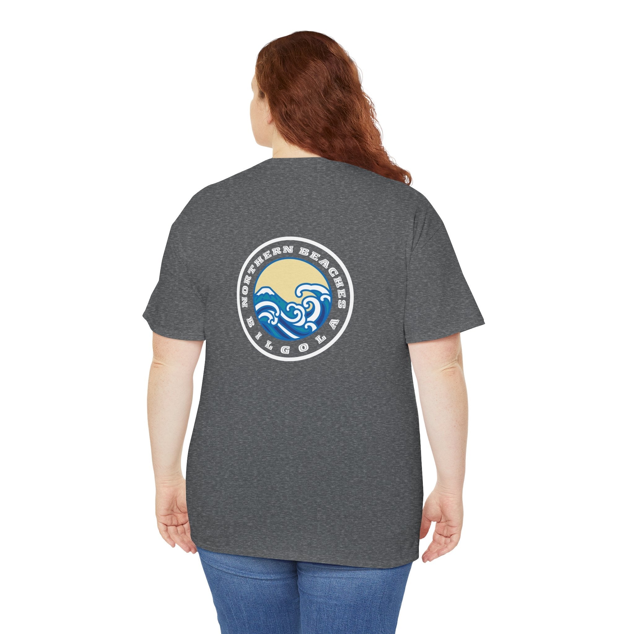 Heavy Cotton T-Shirt with free Canva custom designed logo front and back 