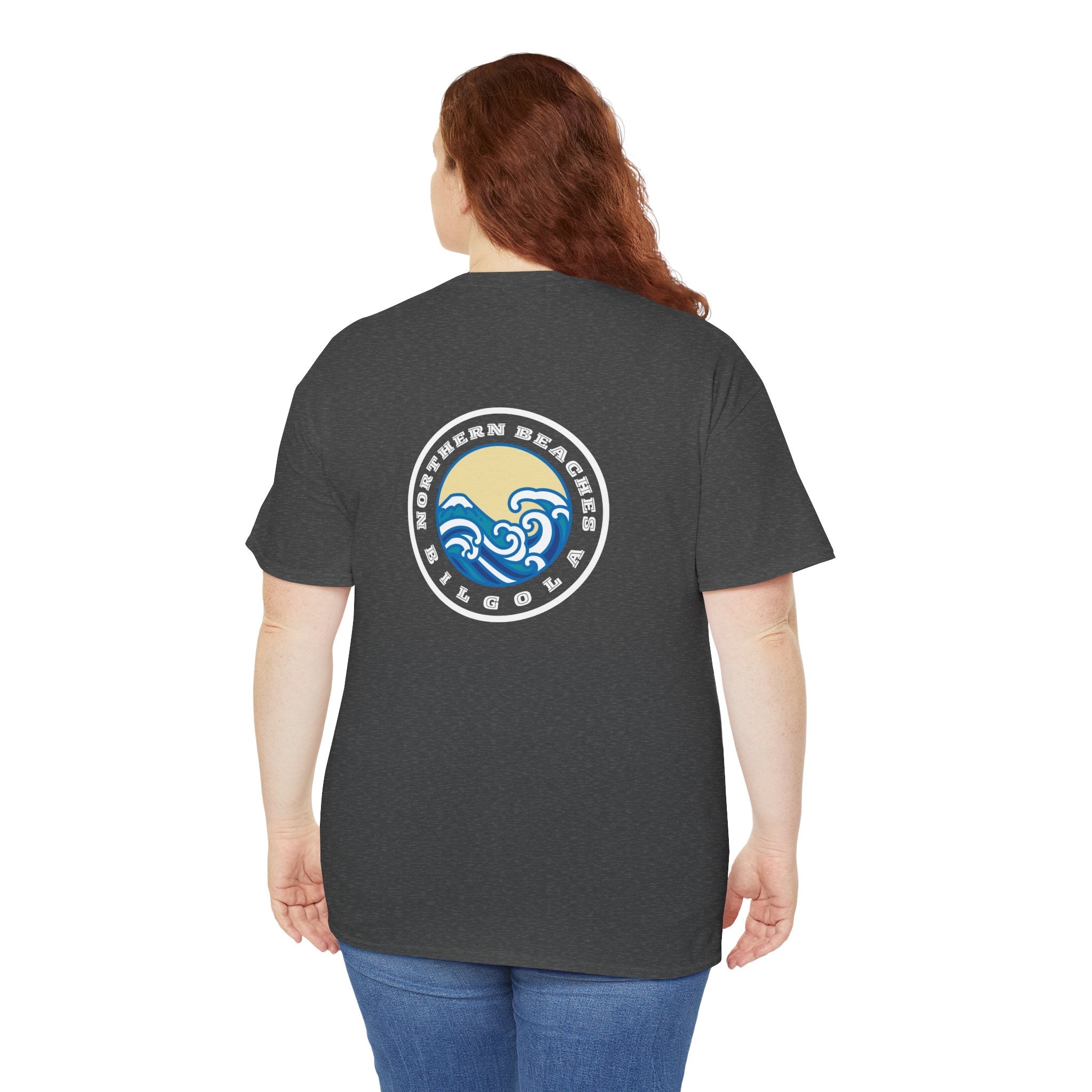 Heavy Cotton T-Shirt with free Canva custom designed logo front and back 