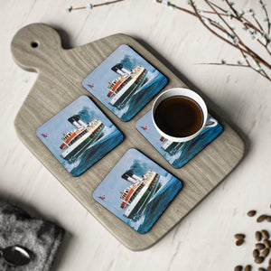 Cork Coasters - 'Dee Why' Manly Ferry Painting by Phil Belbin Artist Printify