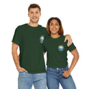 Heavy Cotton T-Shirt with free Canva custom designed logo front and back 
