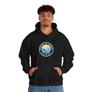 Hoodie with free Canva custom design logo front back Bondi bnb/Bilgola 