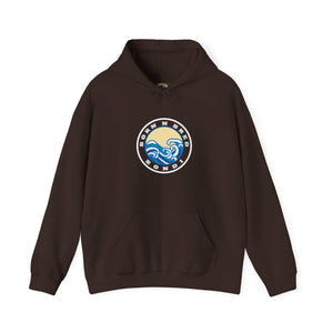 Hoodie with free Canva custom design logo front back Bondi bnb/Bilgola 