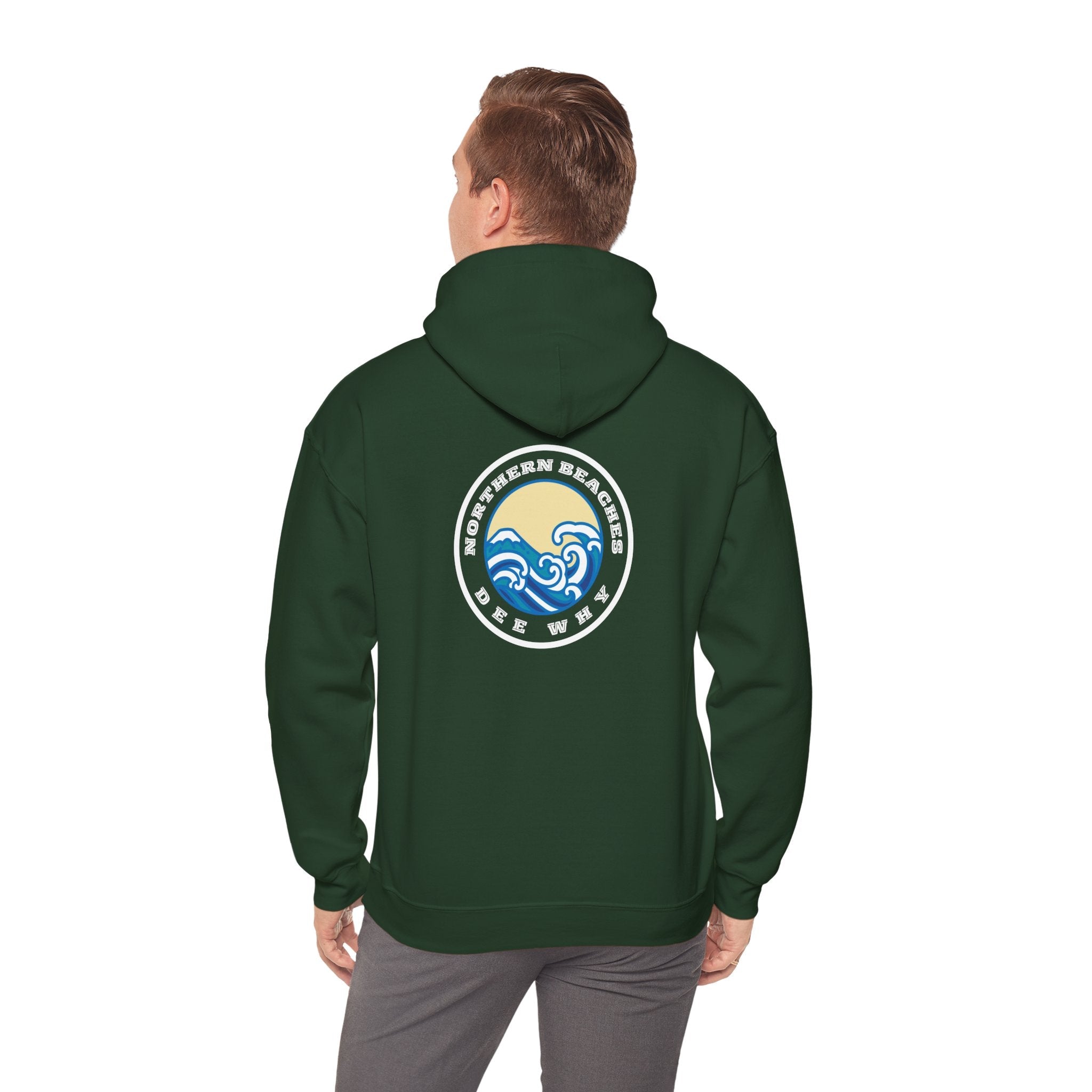 Hoodie custom logo front back Northern Beaches Dee Why 