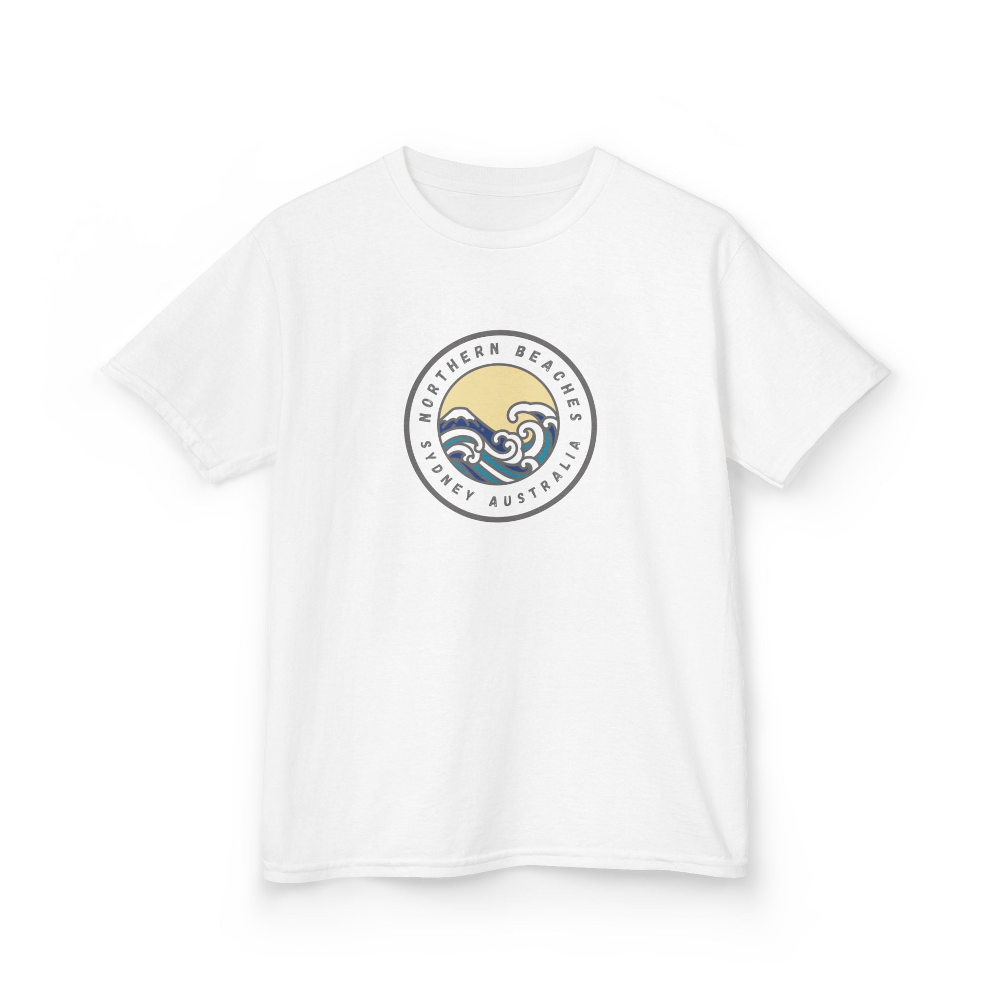 Ocean Wave Kids Cotton Tee – Northern Beaches logo 