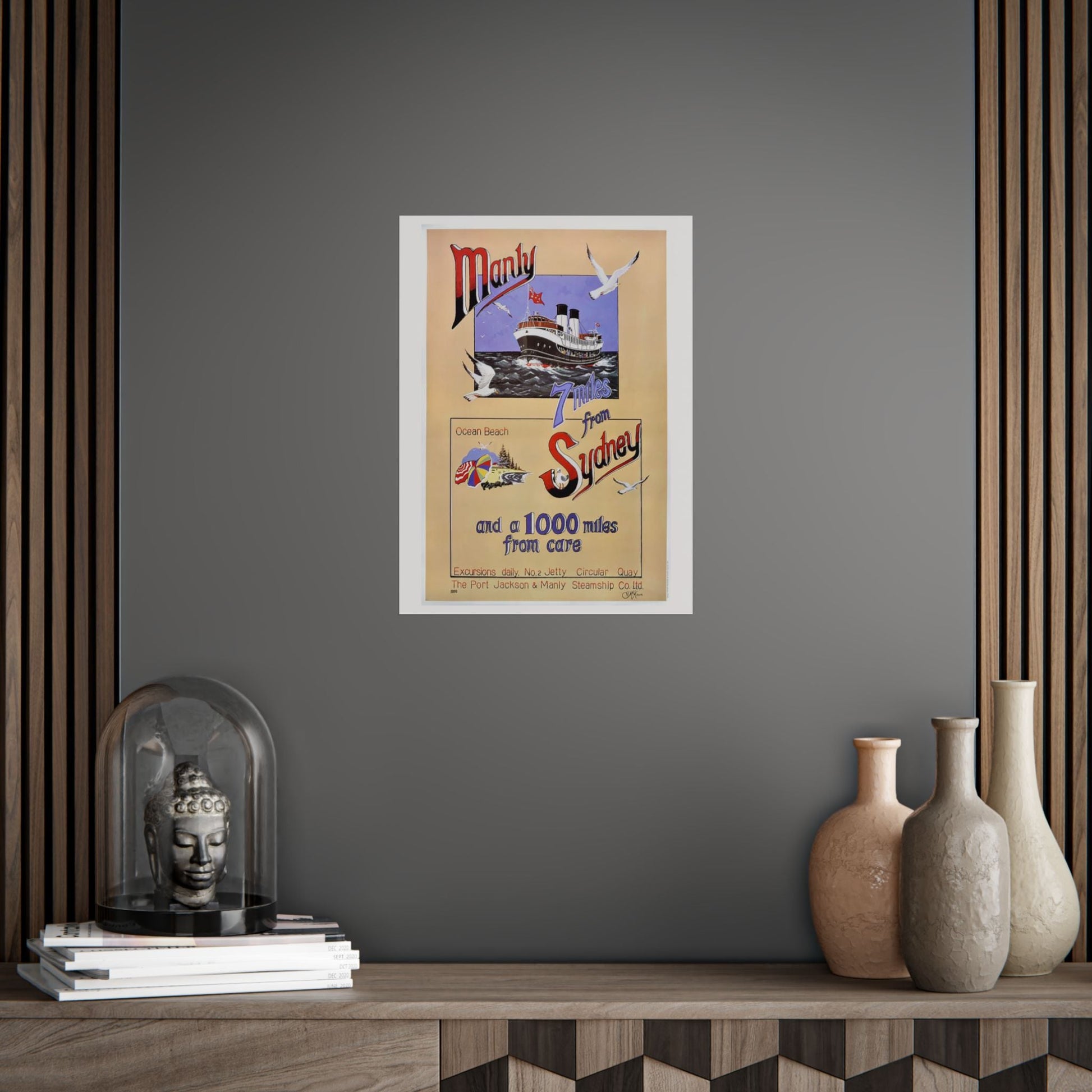 Vintage Travel Poster — “Seven Miles from Sydney” (Unframed) 