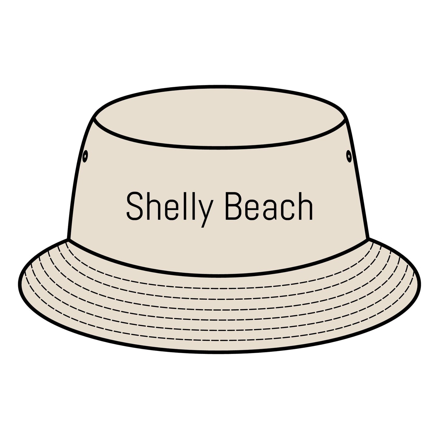 SHELLY BEACH Bucket Hat Custom Northern Beaches Logo Design 