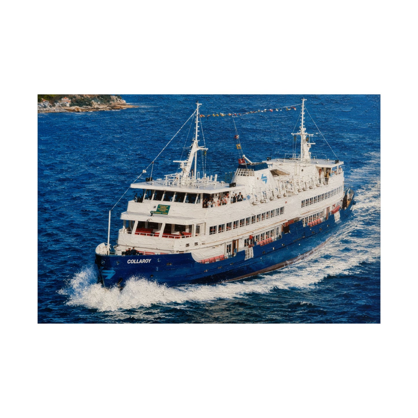 MV Collaroy approaching Manly Wharf first day of service 16 August 1988 -  Lost Manly Heritage Restoration Reimagined Art Ferry Harbour Poster — Coastal Travel Wall Art