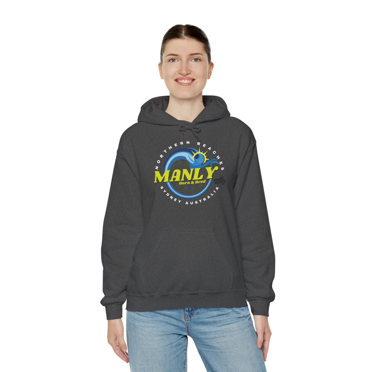 Lost Manly custom logo Manly Beach Surf Hoodie – Sydney Australia Vintage Surf Crest Hoodie - Lost Manly Shop