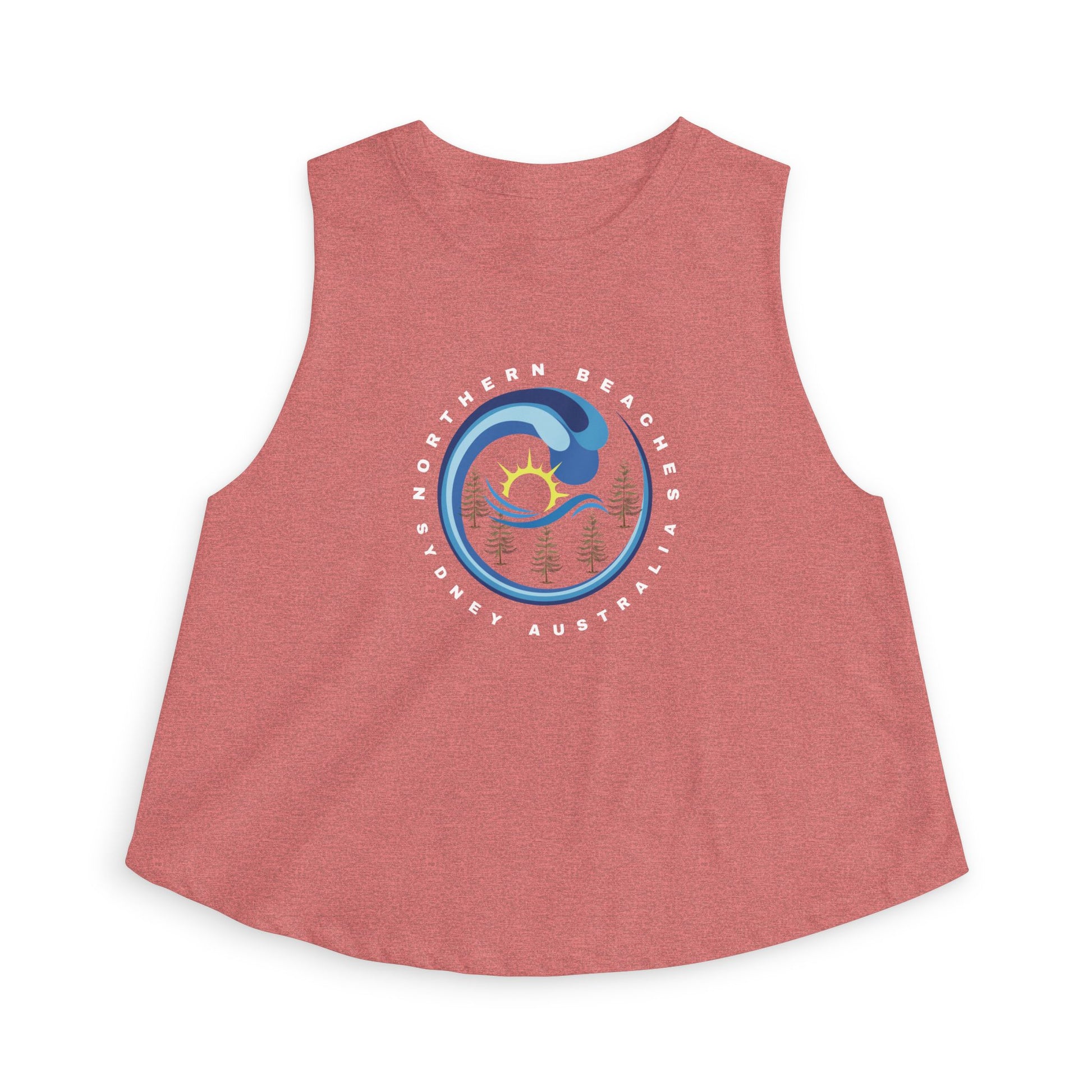 Lost Manly custom logo edition Northern Beaches Wave Crop Top – Women's Coastal Surf Graphic Tank - US Orders - Lost Manly Shop
