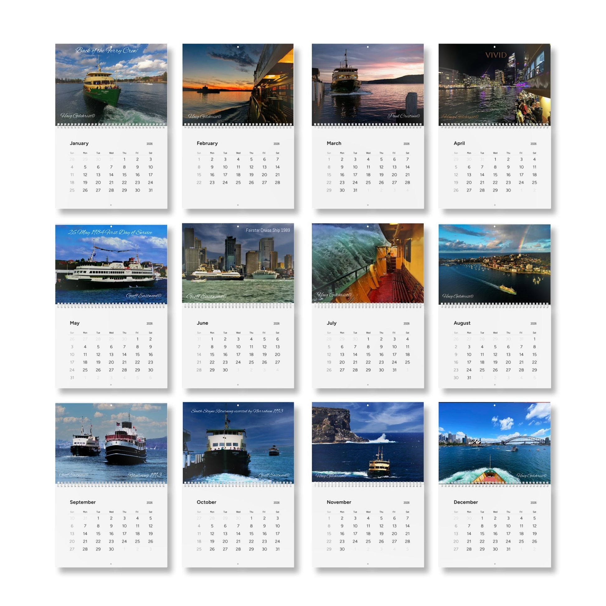 Riding the Manly Ferry Wall Calendar (2026) 