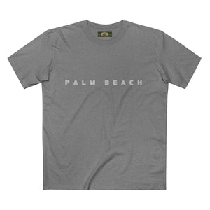Palm Beach custom logo print Lost Manly label on Adult Staple Cotton T-Shirt Printify