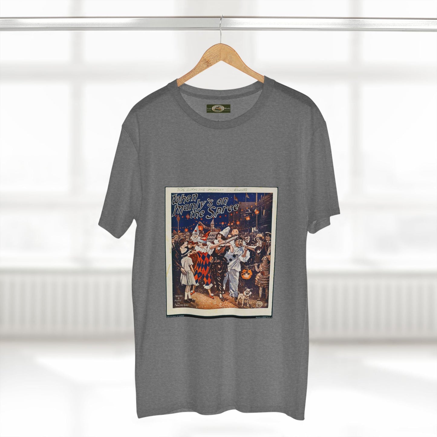 Vintage Manly Mardi Gras Staple Tee Printify