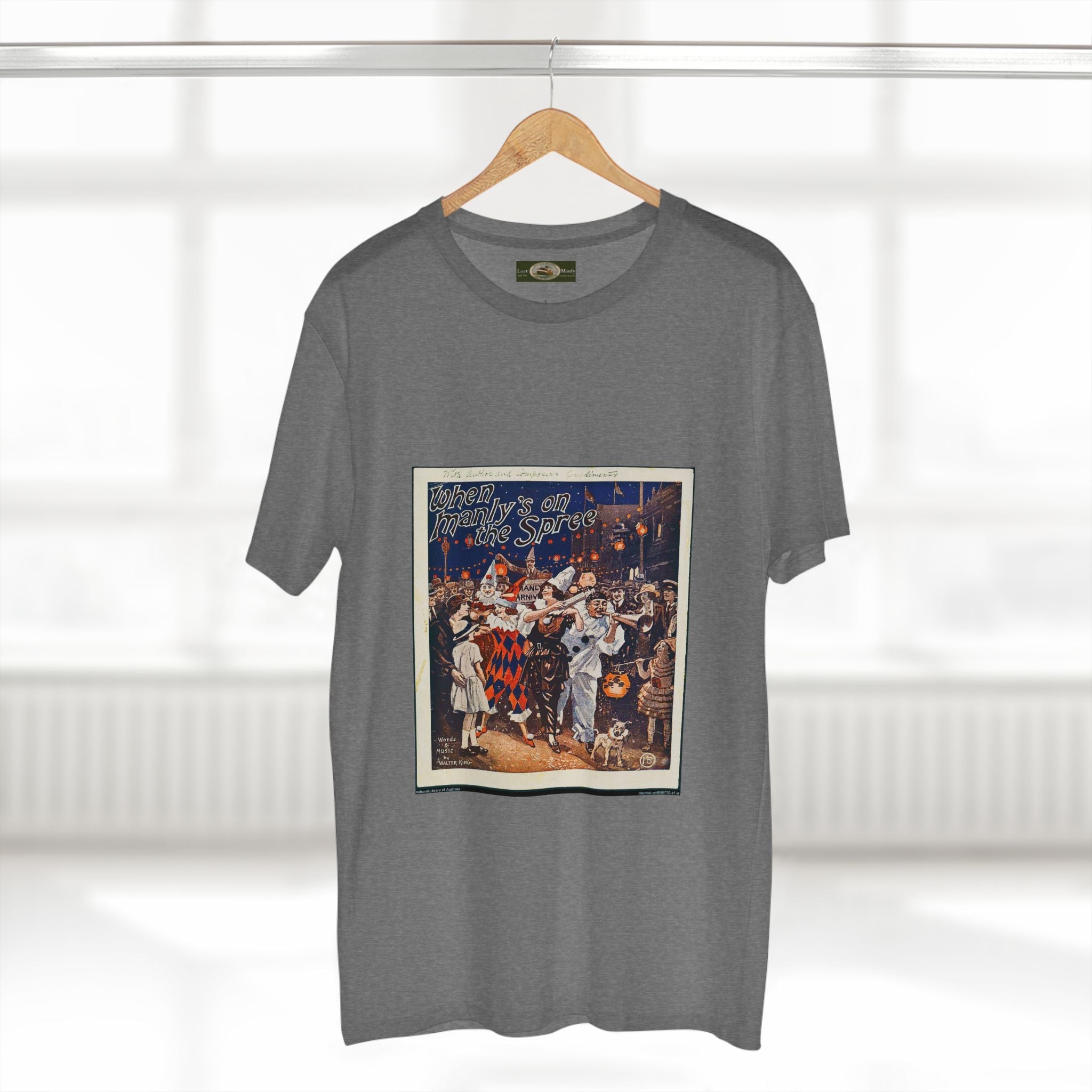 Vintage Manly Mardi Gras Staple Tee Printify