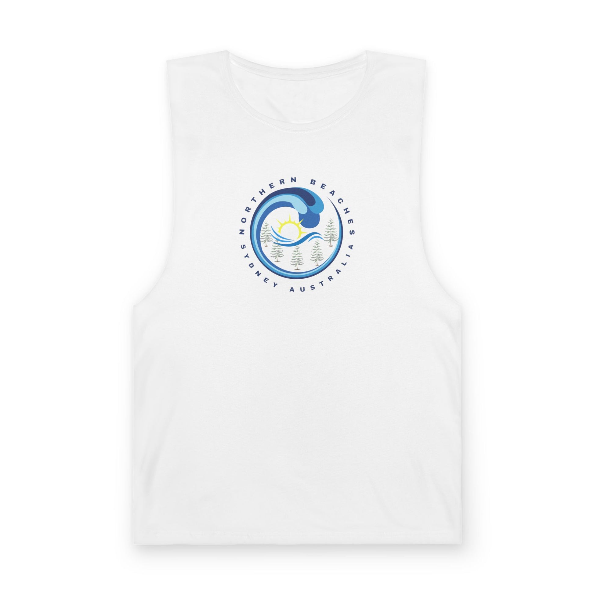 Lost Manly custom logo edition Ocean Wave Sunrise Tank — Coastal Surf Graphic Tank Top - Lost Manly Shop