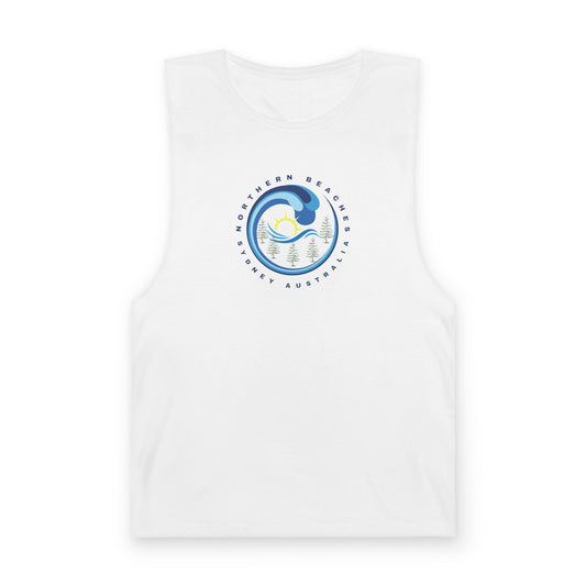 Lost Manly custom logo edition Ocean Wave Sunrise Tank — Coastal Surf Graphic Tank Top - Lost Manly Shop