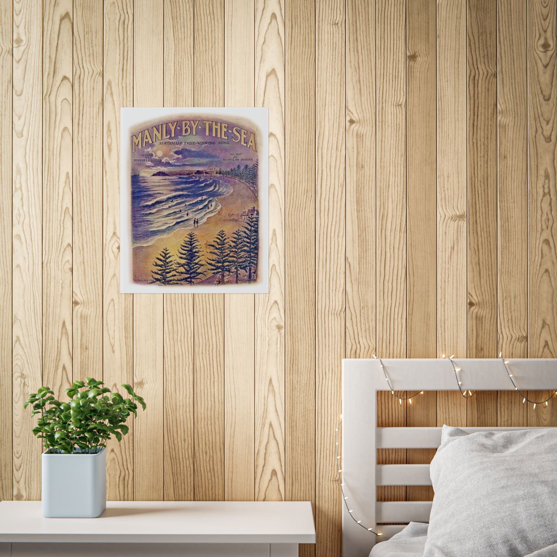 Vintage Poster 'Manly by the Sea' 1924  - 100 years old! - Lost Manly Shop