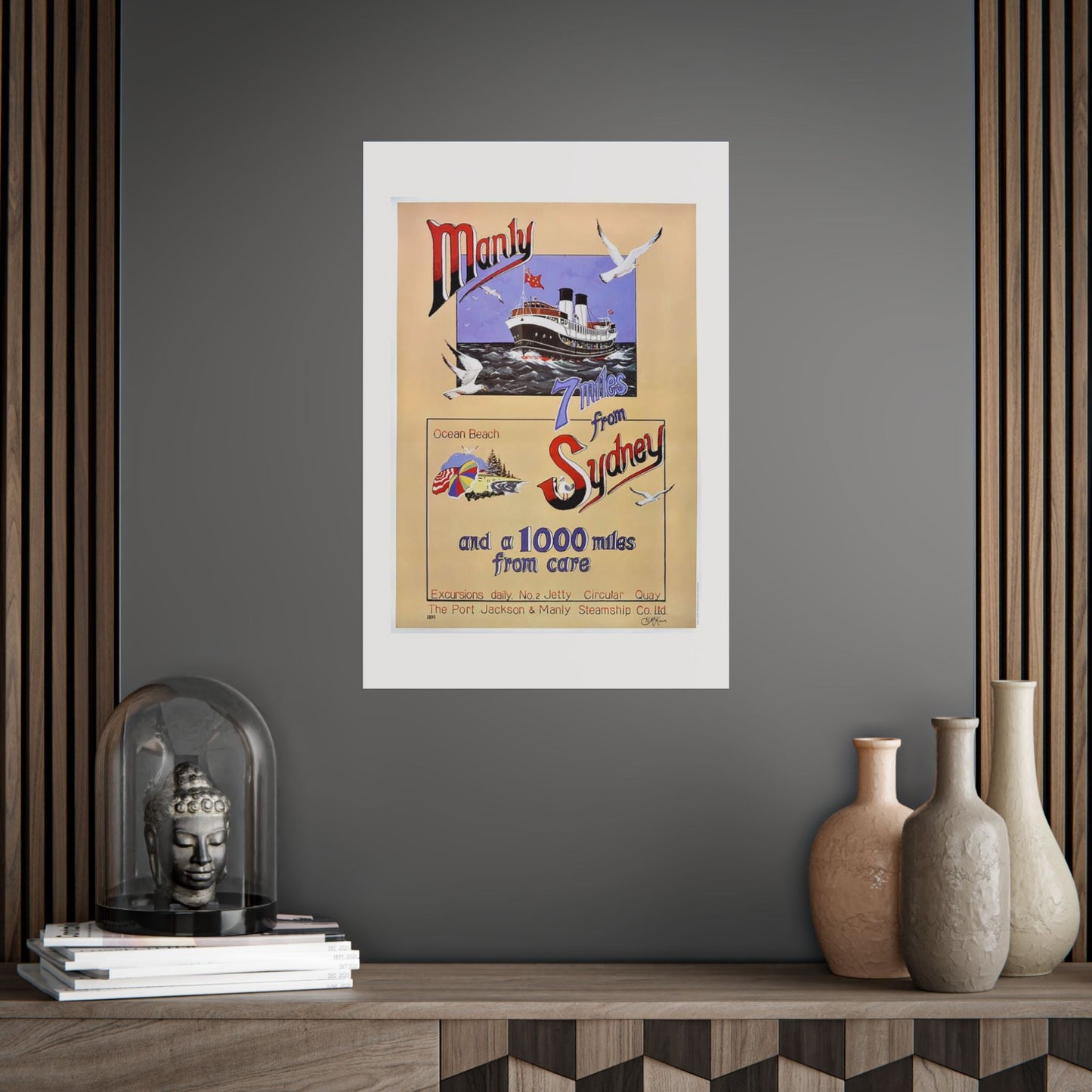 Vintage Travel Poster — “Seven Miles from Sydney” (Unframed) 