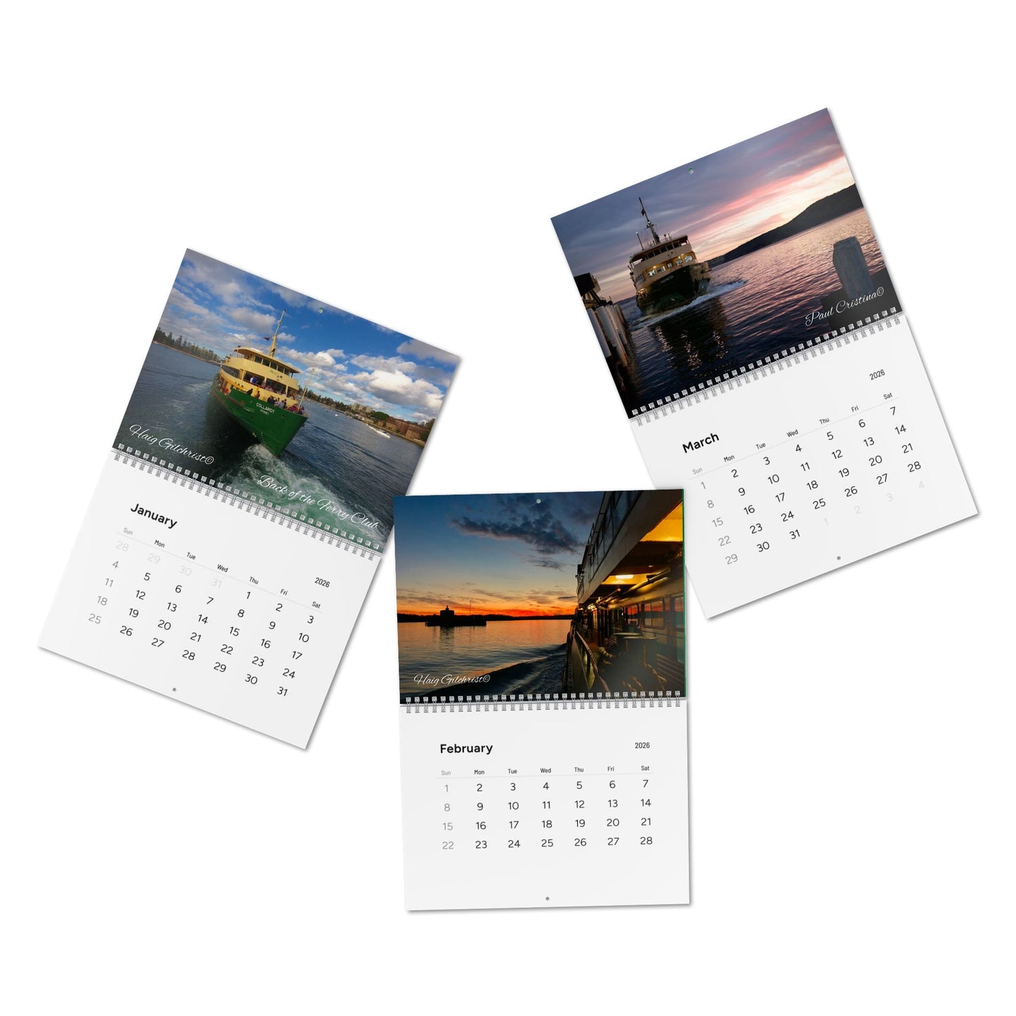 2026 Calendar Riding the Manly Ferries on Sydney Harbour 