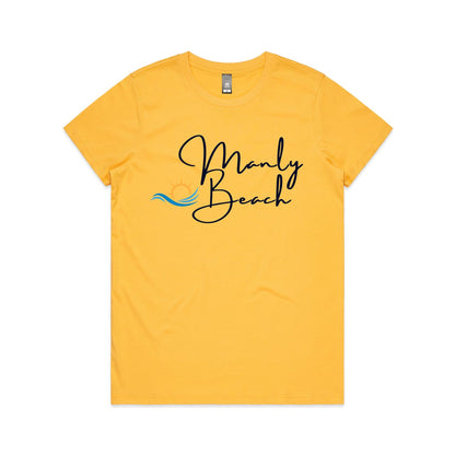 Lost Manly Custom Manly Beach Logo Limited Edition AS Colour Women's Maple Tee - Lost Manly Shop