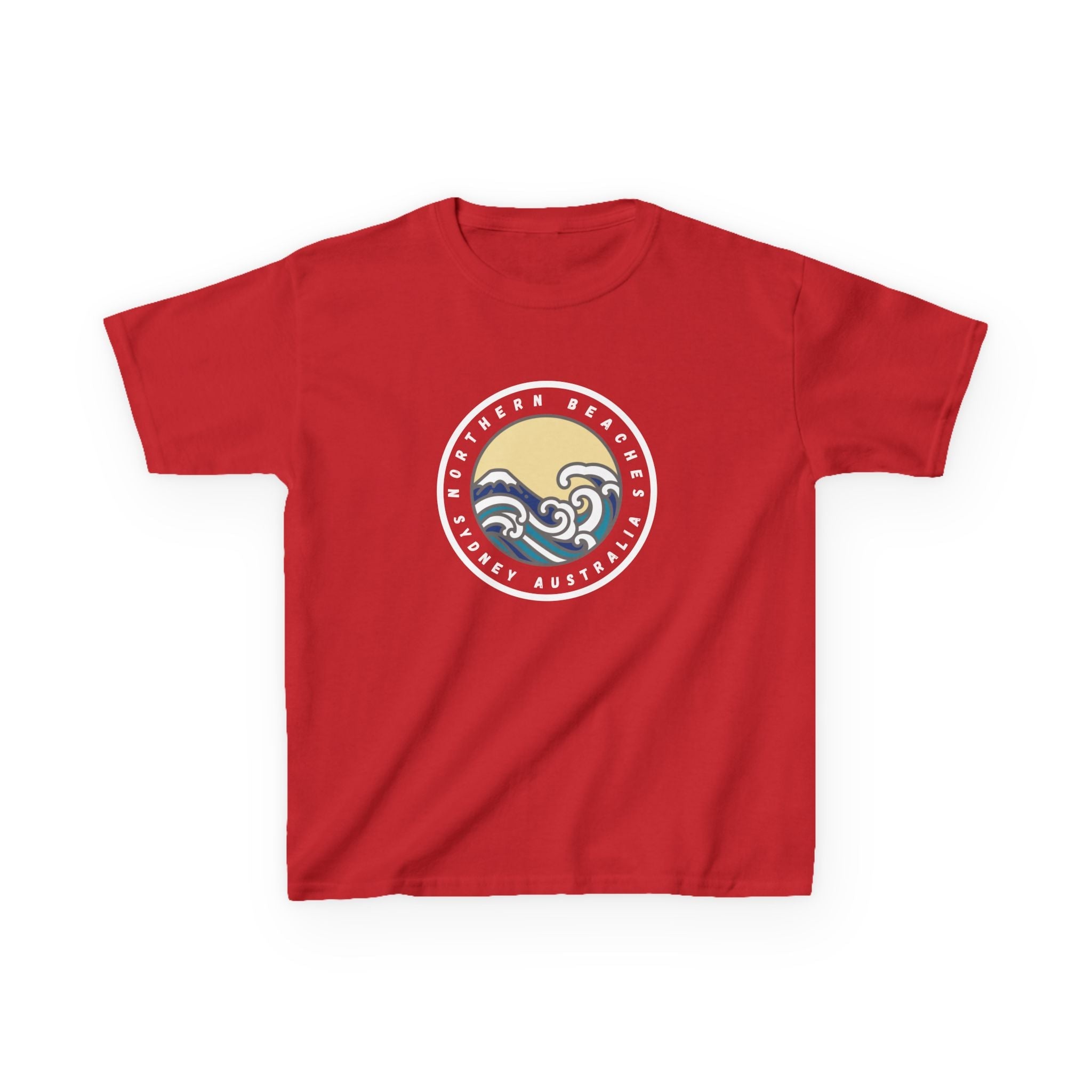 Ocean Wave Kids Cotton Tee – Northern Beaches logo 