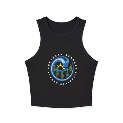 Lost Manly custom logo edition Women's Racer Tank — Sunrise Mountain Wave Graphic - Lost Manly Shop