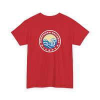 Heavy Cotton T-Shirt with free Canva custom designed logo front and back 