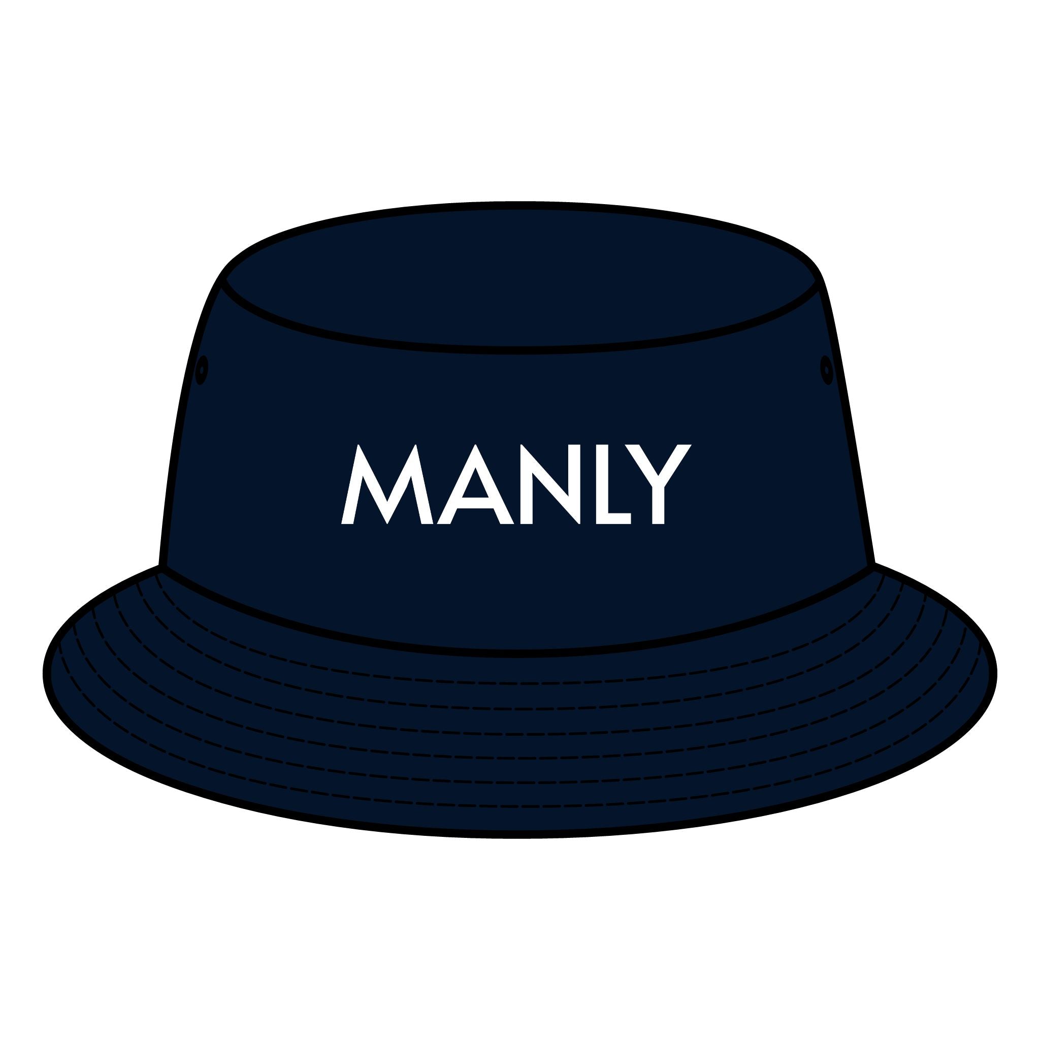 MANLY Bucket Hat with Custom Northern Beaches Logo Design Printify