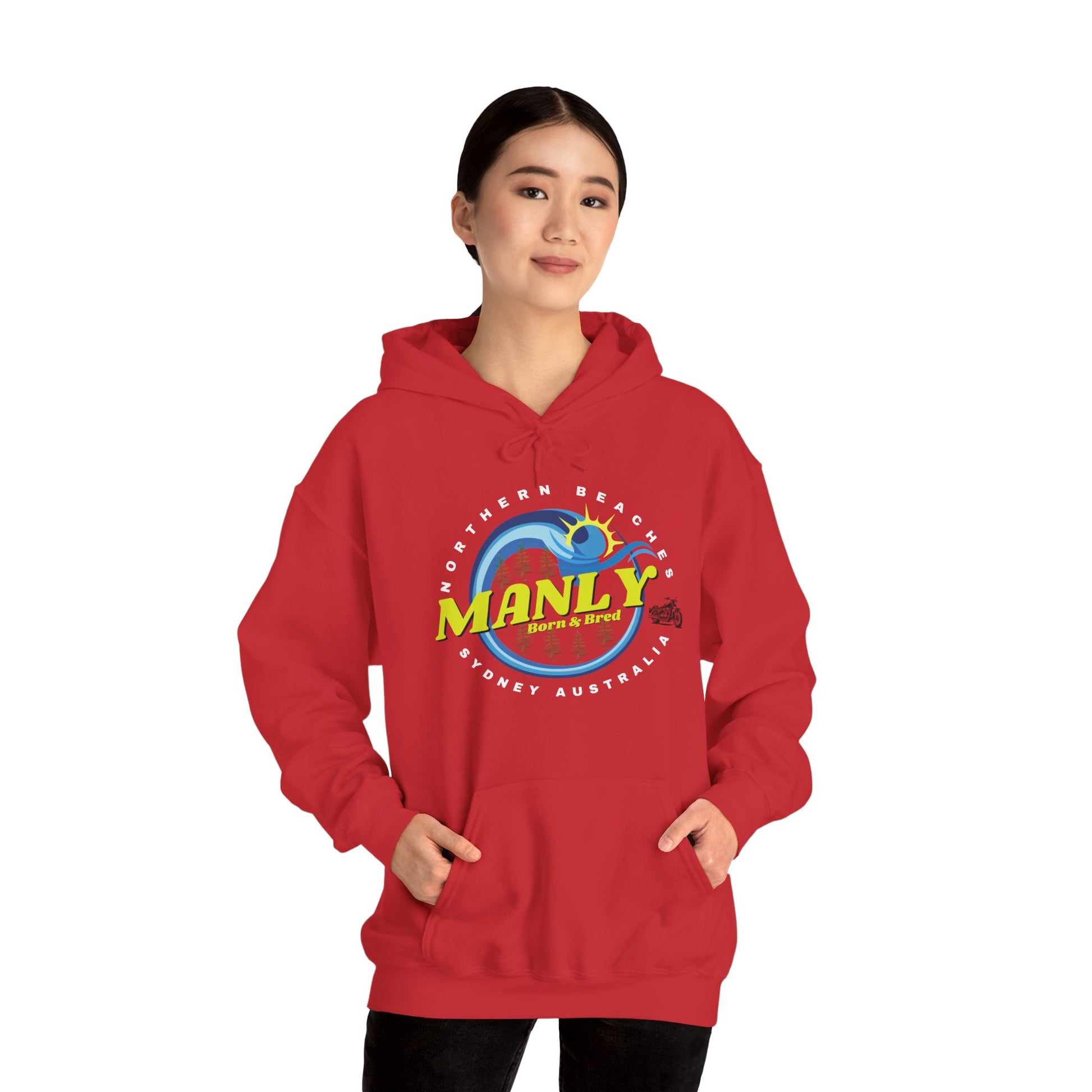 Lost Manly custom logo Manly Beach Surf Hoodie – Sydney Australia Vintage Surf Crest Hoodie - Lost Manly Shop