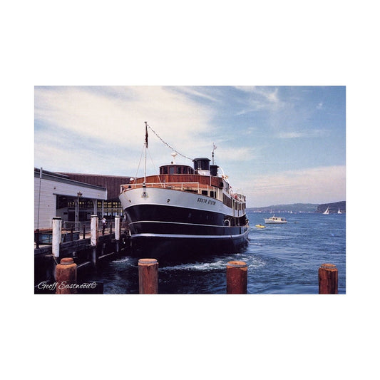 South Steyne Ferry @ Manly Wharf 1993 Nautical Seaside Wall Poster Art -Geoff Eastwood Maritime Photography 